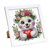 5D DIY Partial Special Shaped Drill Diamond Painting Kit Bear Decor With Frame Kit 18x18cm