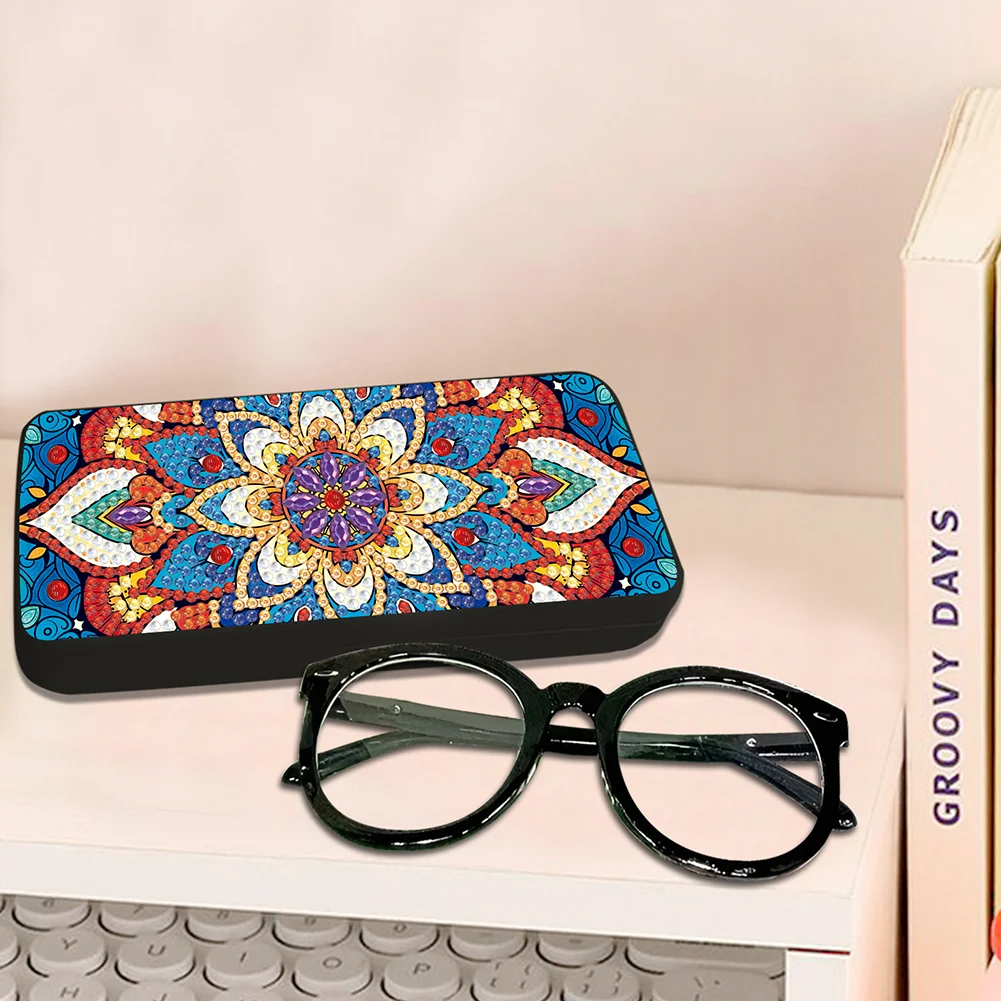Flower Diamond Painting Eyeglasses Case Diamond Art Sunglasses Case for Adults