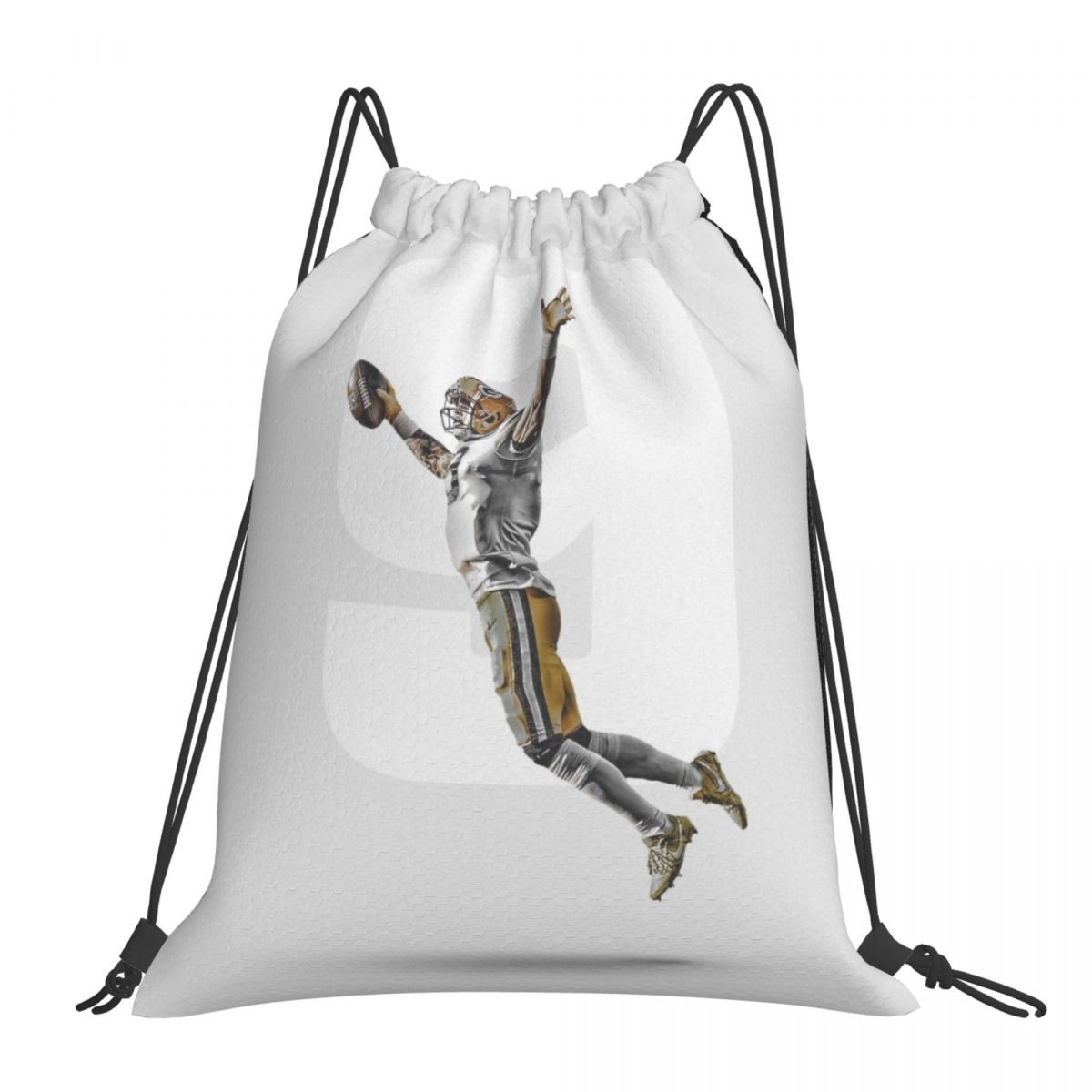 Green Bay Packers Christian Watson Waterproof Adjustable Lightweight Gym Drawstring Bag