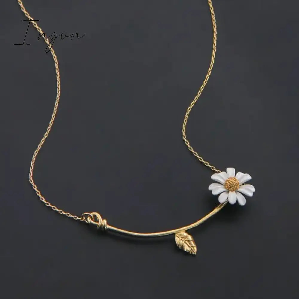 Korean Style Cute Small Daisy Flower Stud Earrings For Women Girls Sweet Statement Asymmetrical