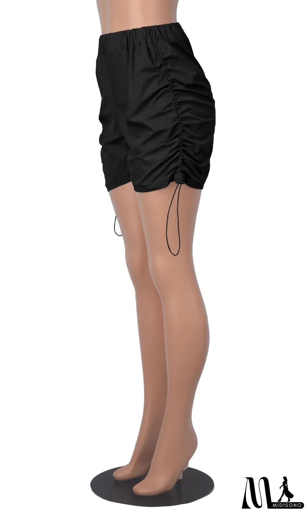 MidiSono - Solid Draw Pleated Sport Short