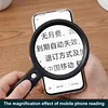 Handheld Magnifying Glass with LED Light & 3 Brightness Levels Illuminated Book Magnifier USB Rechargeable for Senior Reading Coin Stamps Inspection Gift (Black)