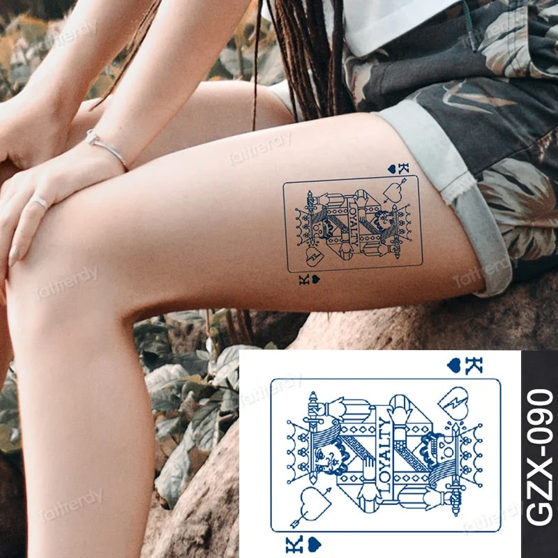 Juice Ink Natural Tattoo Water Transer Long Lasting Blue Semi-permanent Temporary Tattoos Small Hand Sleeve Armband Painting