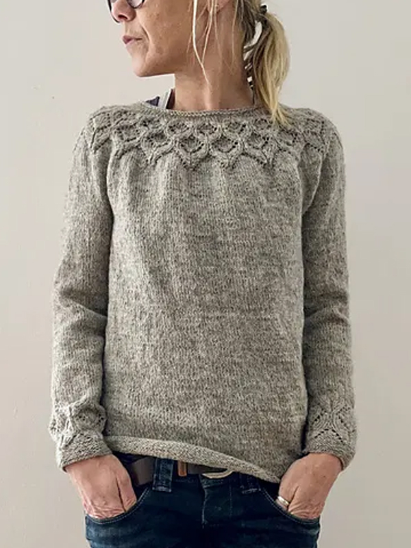 Solid Color Pullover Sweater hjn Shicloths