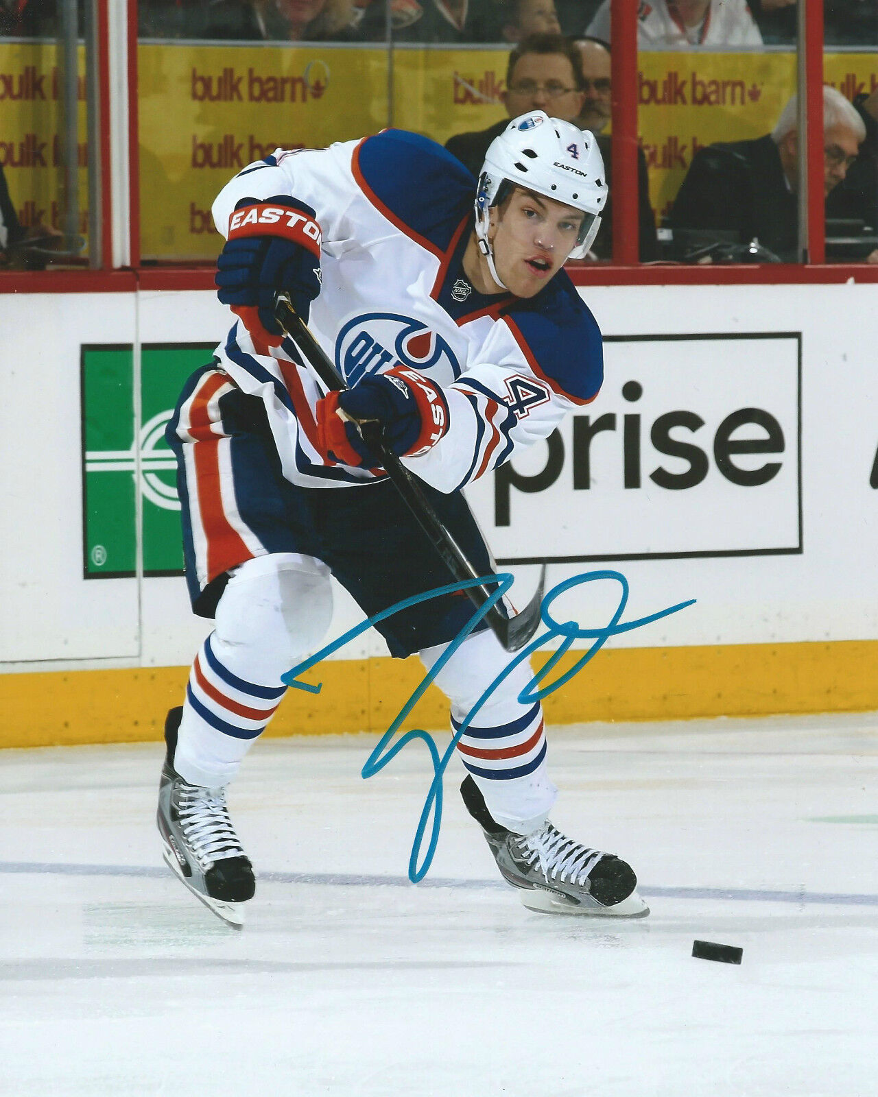 **GFA Edmonton Oilers * TAYLOR HALL * Signed 8x10 Photo Poster painting T1 COA**