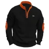 Men's Outdoor Stand Collar Half Zip Fleece Sweatshirt