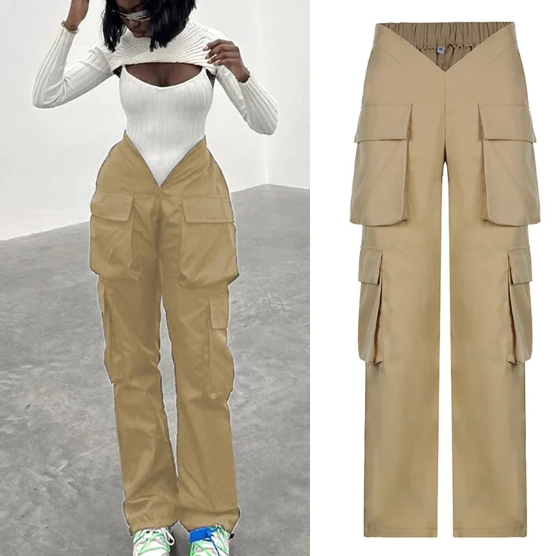 BIIKPIIK Casual Lounge Wear Female Baggy Pants Sexy Low-Waist Straight Long Trousers Fashion Streetwear Vintage Solid Clothing