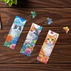 3Pcs Special Shape Cat and Flower Diamond Painting Art Bookmark with Pendant
