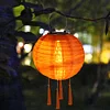 Solar Nylon Lantern Lamp Waterproof Outdoor Hanging Light Festival Decor