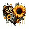 Heart Sunflower-18CT Stamped Cross Stitch 20*20cm