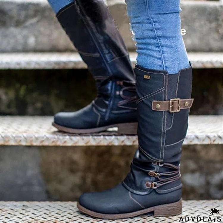 Women's Mid Calf Combat Boots