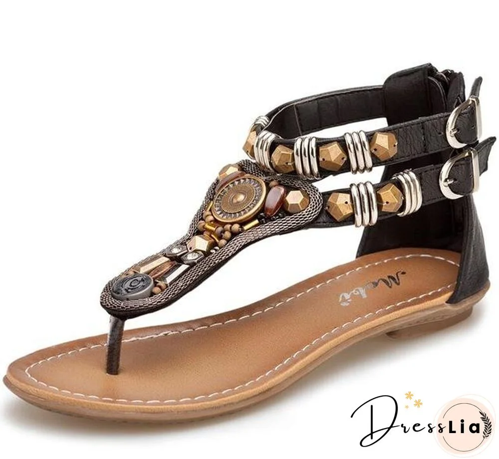Woman Summer Straps Flat Sandals Flip-flops Beach Sandal Shoes