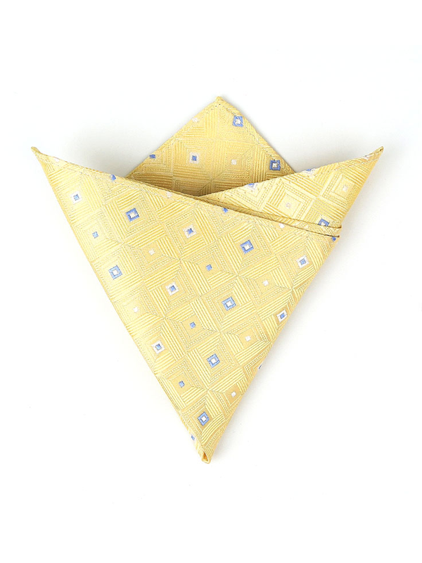 Silk Handkerchief Yellow Men's Pocket Square REAL SILK LIFE