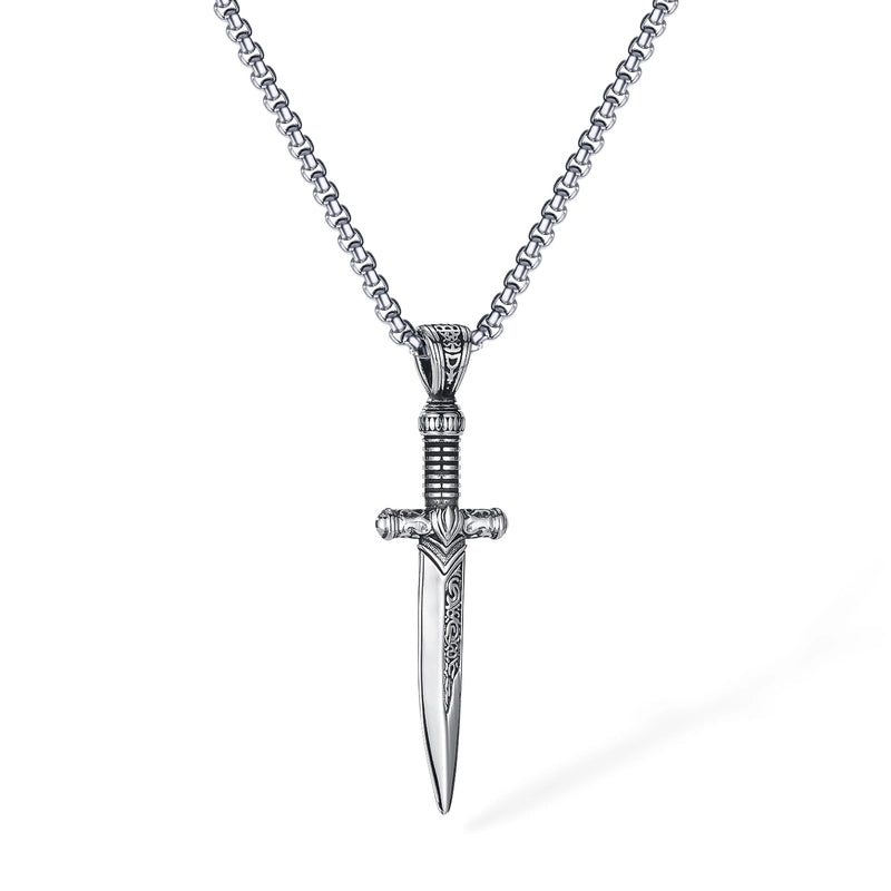 Hip-Hop Vintage Style Sword 304 Stainless Steel Men’s Pendant Necklace Men Pendant Necklaces