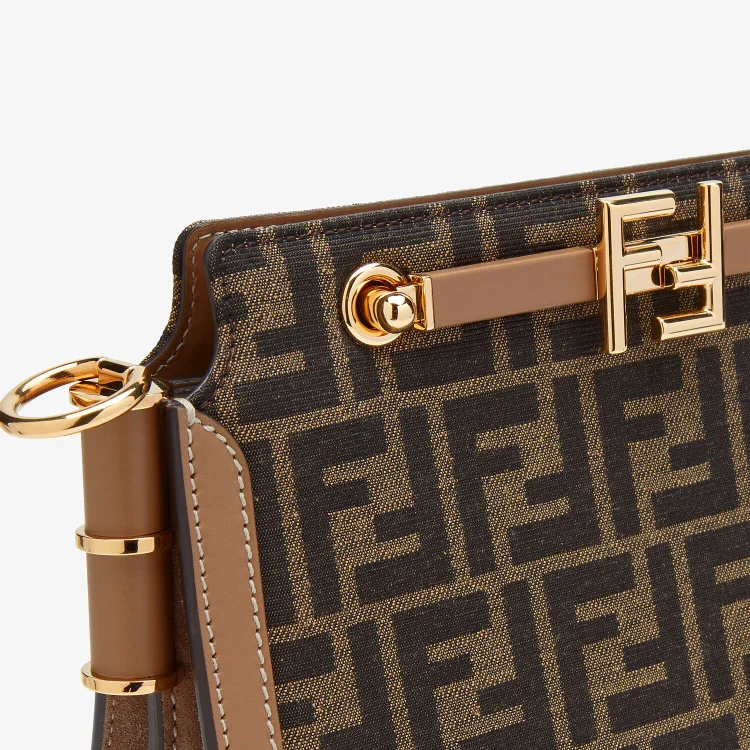 Fendi Touch Leather Shoulder Bag Brown - Dallas Handbags