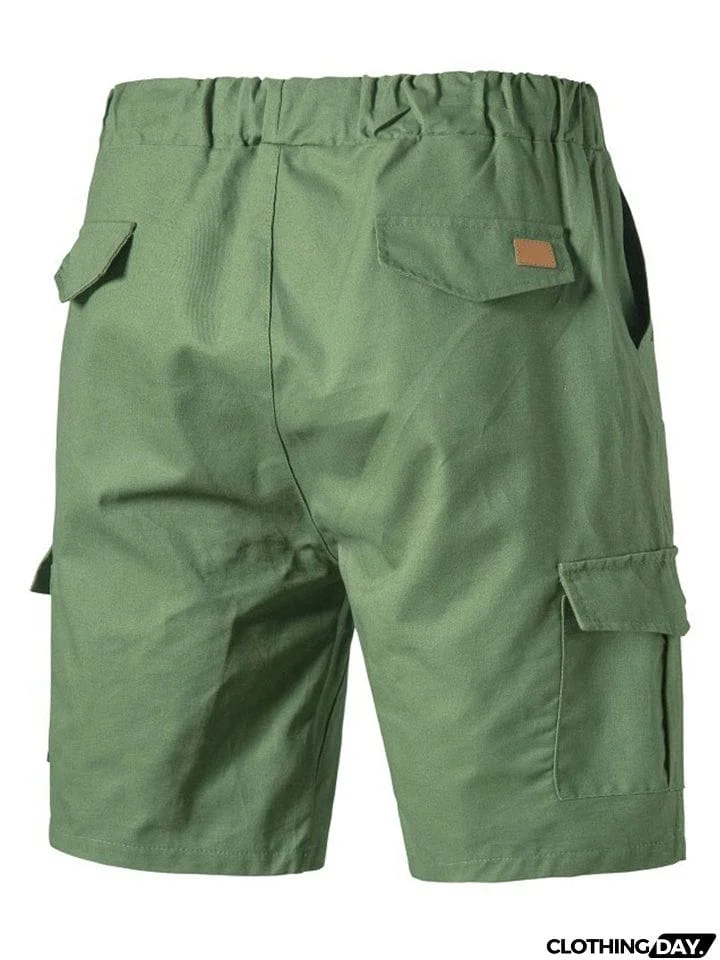 Men's Casual Multi Pockets Summer Sports Loose Drawstring Shorts