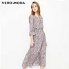 Vero Moda Brand NEW summer sweet prairie chic flowers V-neck three-quarter sleeve mid-waist dress women |31827C505