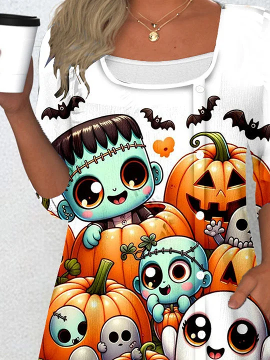 Women Half Sleeve V-neck Solid Color Dress