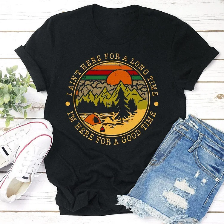 Mountain sunset retro T-shirt Tee --Annaletters