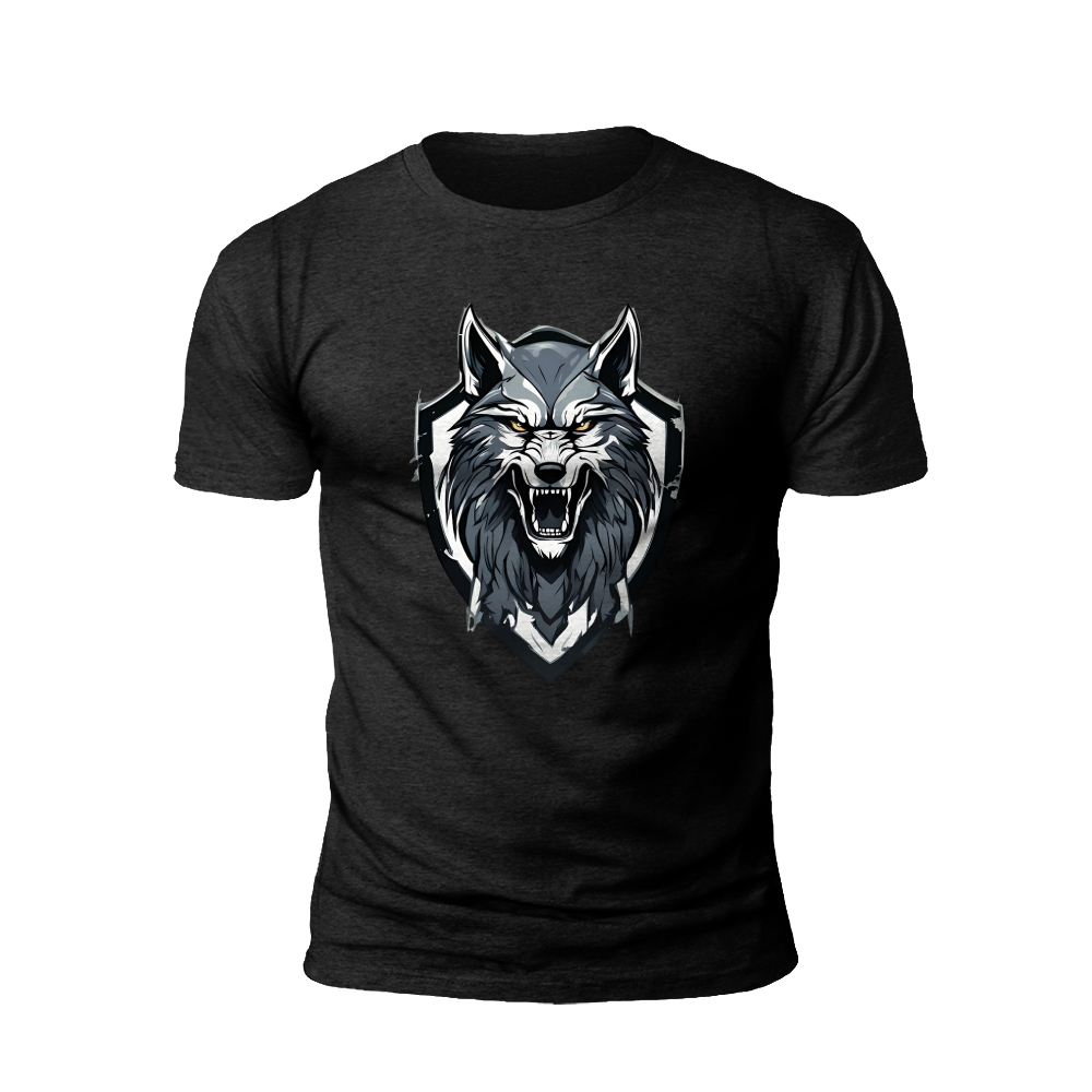 Wolf Head in Shield T-Shirt