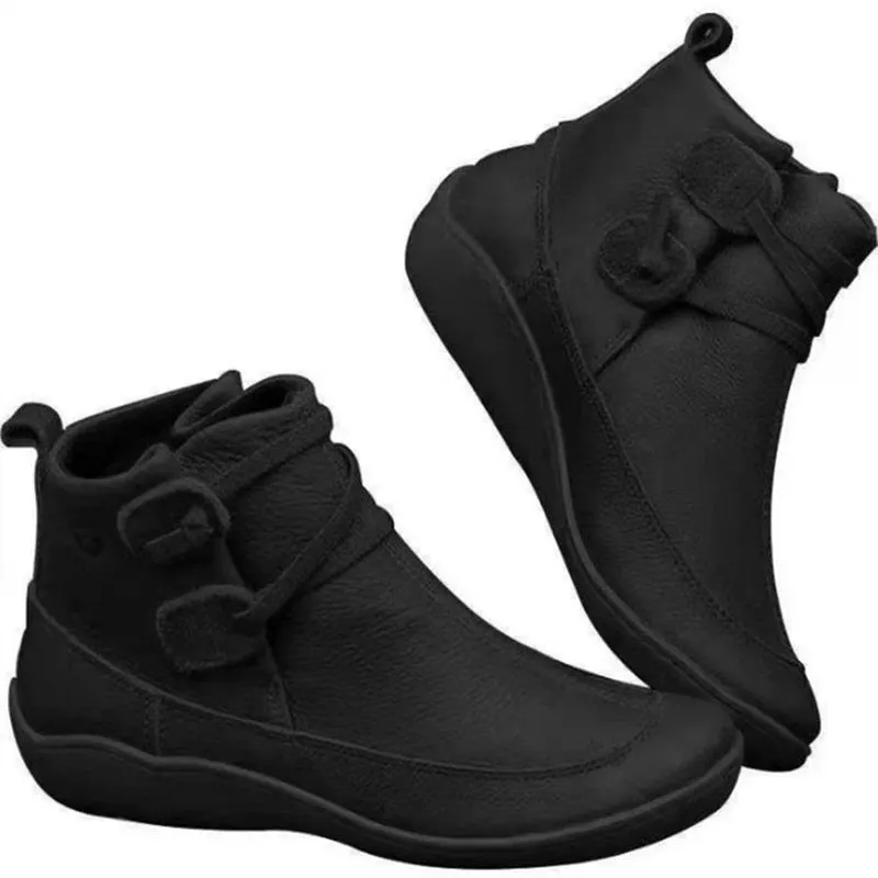 Women's winter Martin boots 2021 new retro and nude short boots plus velvet thick black thick-soled large size platform boots