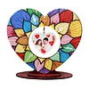 DIY Special Shape Diamond Painting Wooden Heart Shape Desk Ornament Decor Kit