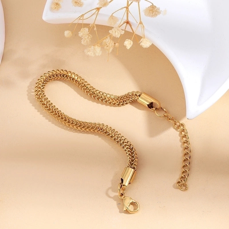 Minimalist Classic Style Solid Color 201 Stainless Steel 18K Gold Plated Bracelets In Bulk