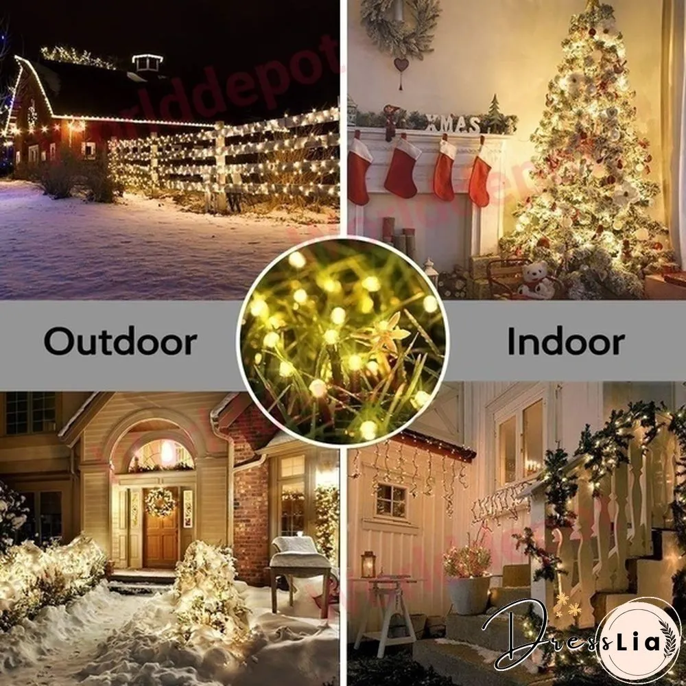 Outdoor Lighting String 200 LED Solar Garden Light Power Lamp Christmas Party for Street