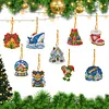 9pcs DIY Double-Sided Rhinestone Acrylic Diamond Art(Hello Christmas)