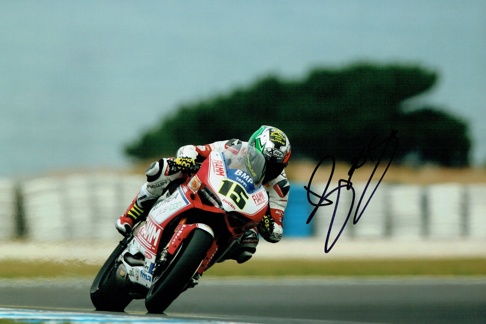 Matteo BAIOCCO SIGNED Autograph 12x8 Action Photo Poster painting Ducati Donnington AFTAL COA