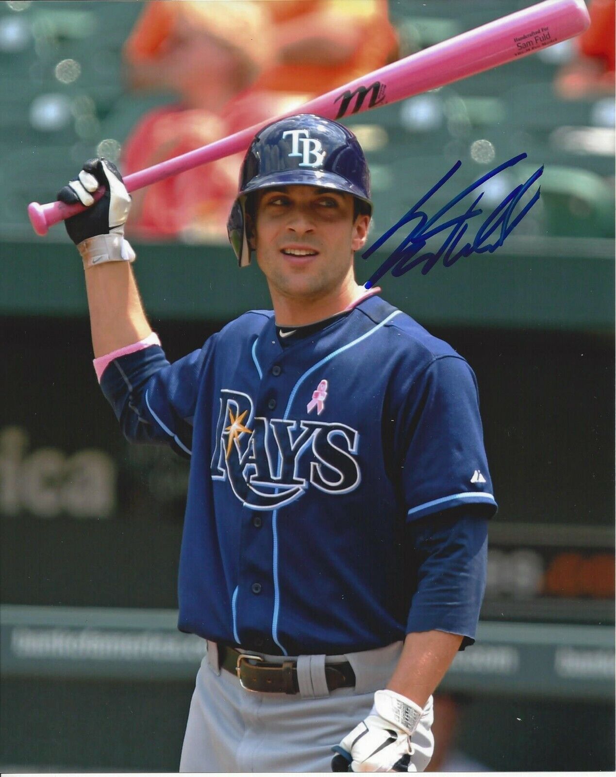 Sam Fuld Autographed 8x10 Tampa Bay Rays#S678