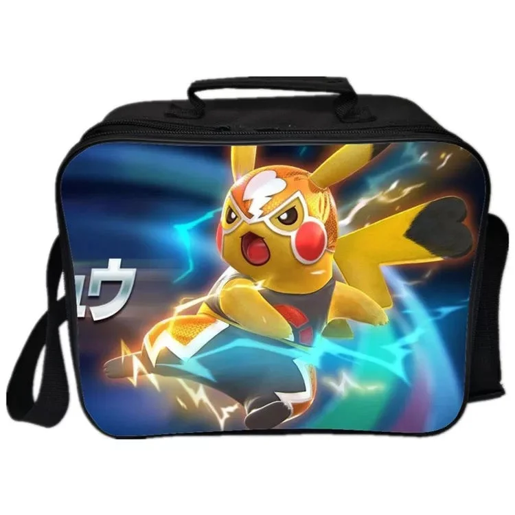 Mayoulove Detective Pokemon Go Pikachu #20 PU Leather Portable Lunch Box School Tote Storage Picnic Bag-Mayoulove