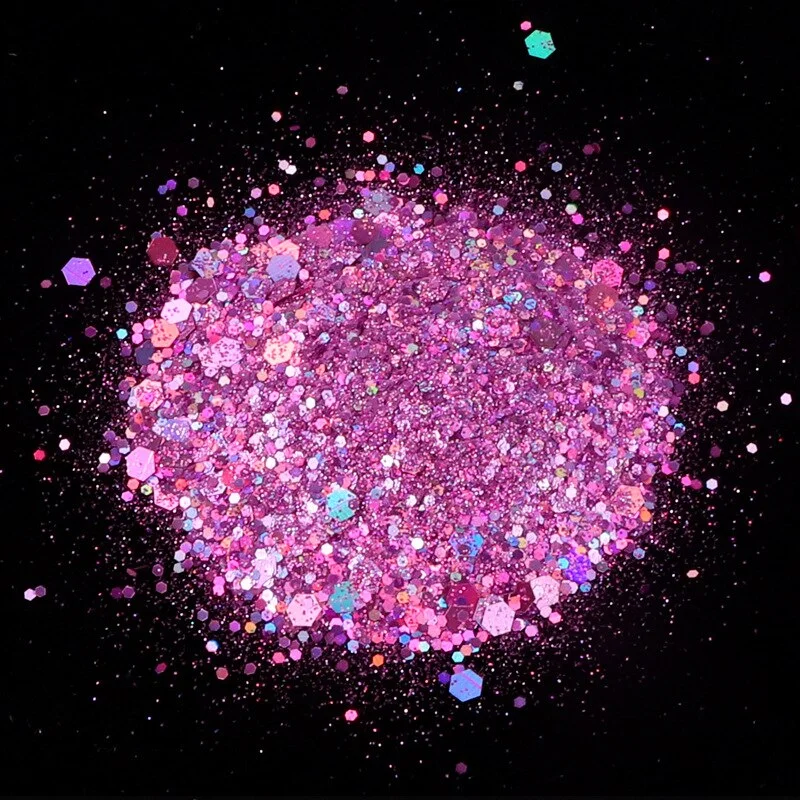 50G Big Bag Nail Sequins Big Hexagon Hybrid Laser Nail Sequin Glitter Nail DIY Decoration Nail Salon Supplies Tools