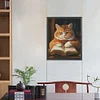 Diamond Painting-DIY Full Round Drill Reading Cat(50*40CM)