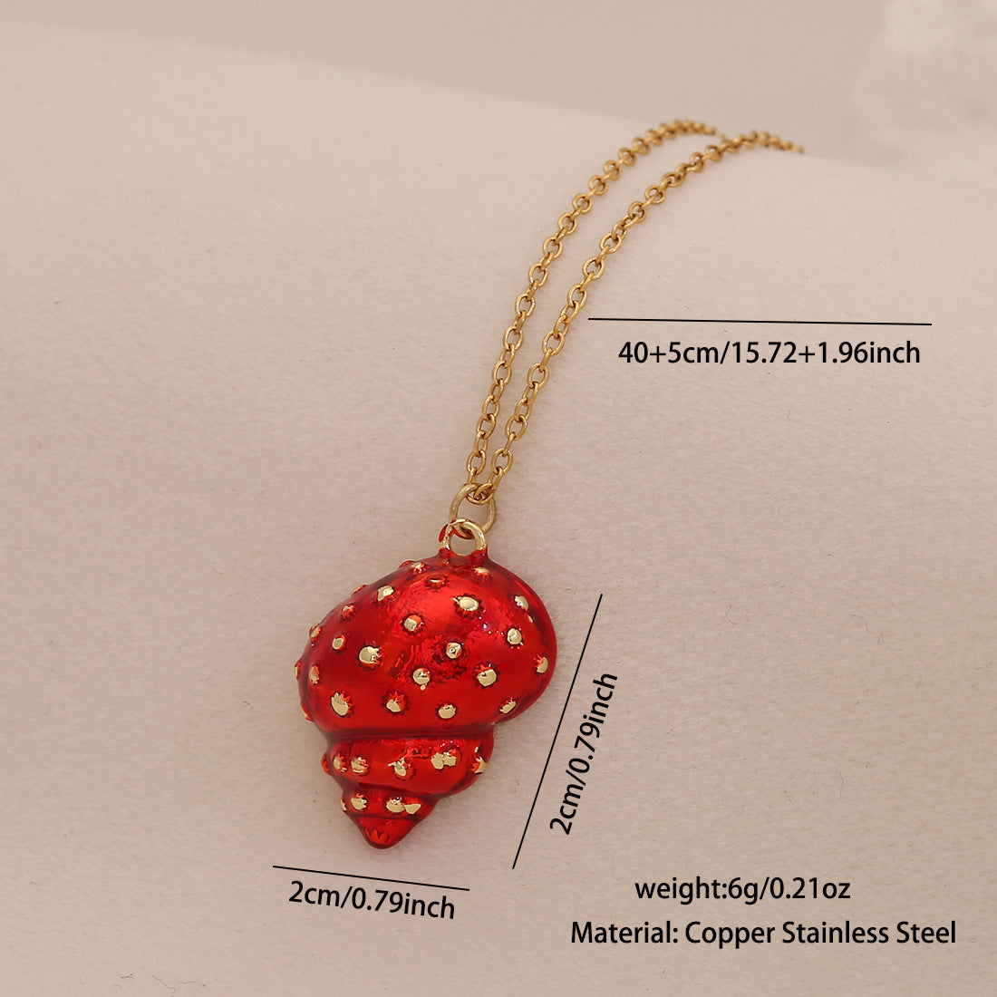 Oil Dripping Conch Starfish Pendant Necklace Beach Holiday Metal Stainless Steel Necklace N1555