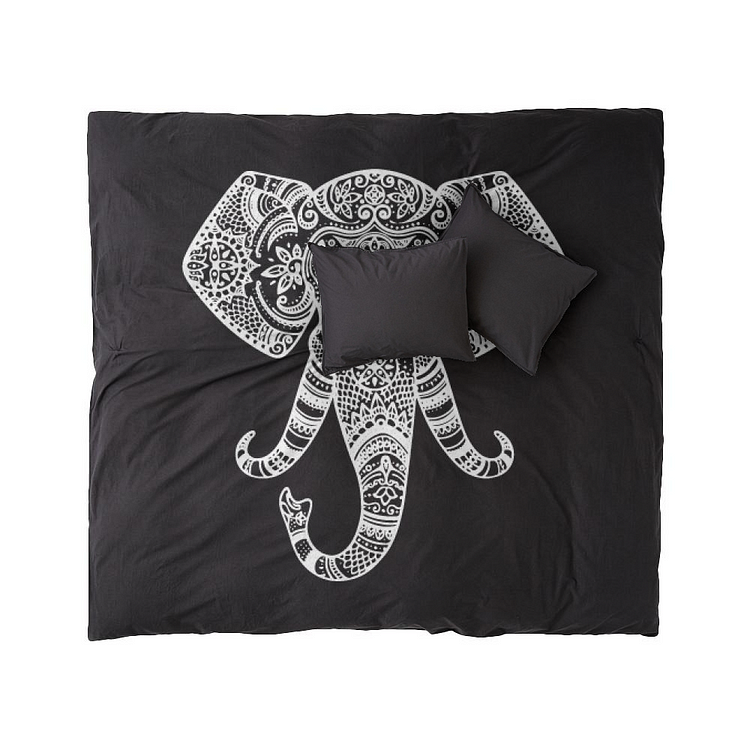Ornate Elephant Yoga Aesthetic, Yoga Duvet Cover Set