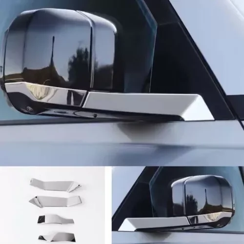 Dronehint Chrome Steel Rear View Mirror 4pcs For Land Rover Defender Strip Trim 2020-2023 (For: Land Rover) Parts