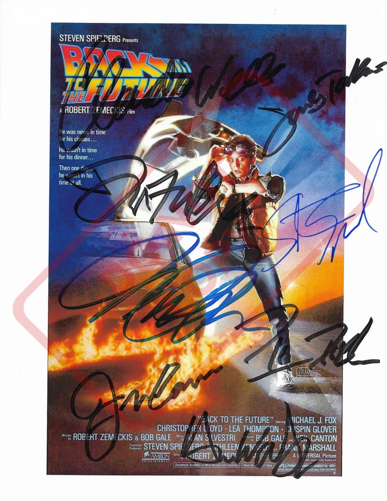 Back to the Future Cast Vintage -1980s8.5x11 Autographed Signed Reprint Photo Poster painting