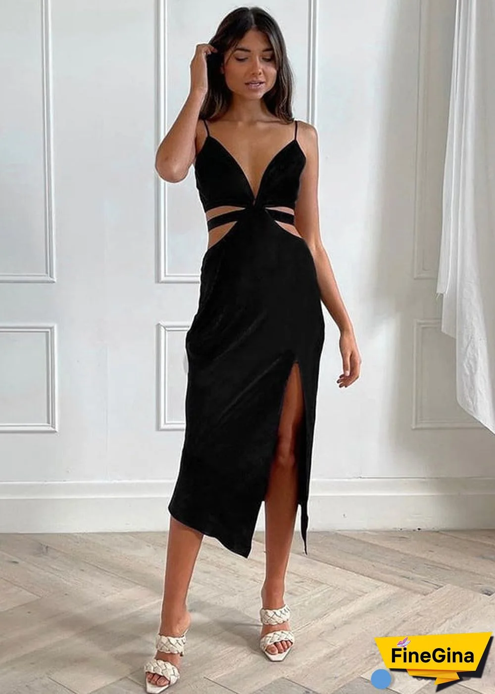 Formal Boho maxi black dress