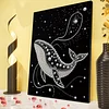 DIY Pearl Painting Whale for Home Wall Decor with Frame(40*30cm)