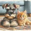 Schnauzer And Orange Cat-11CT Stamped Cross Stitch 40*40cm/15.75*15.75in tapestrymarket