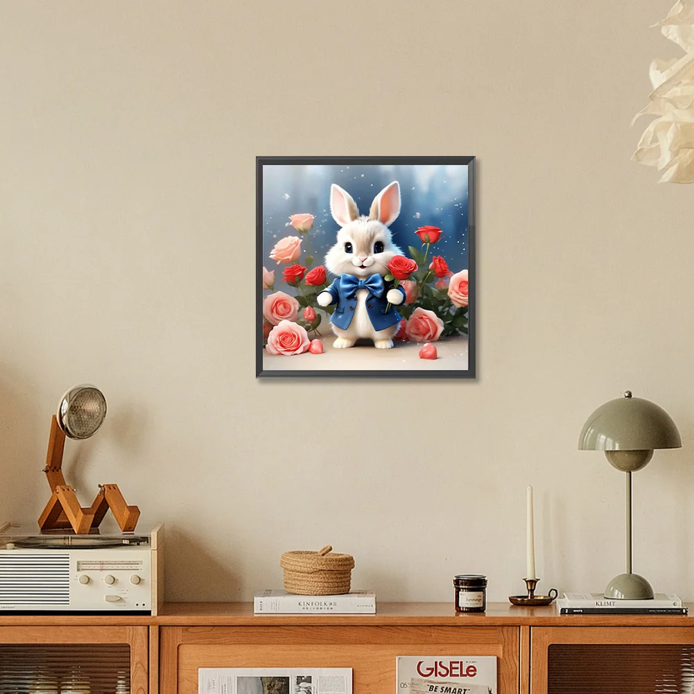 Diamond Painting - Full Round Drill - Flower Rabbit(Canvas|30*30cm)
