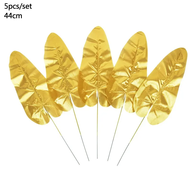 Summer Tropical Artificial Palm Leaves for Wedding Hawaiian Luau Jungle Birthday Party Home Decoration Fake Plant Turtle Leaf