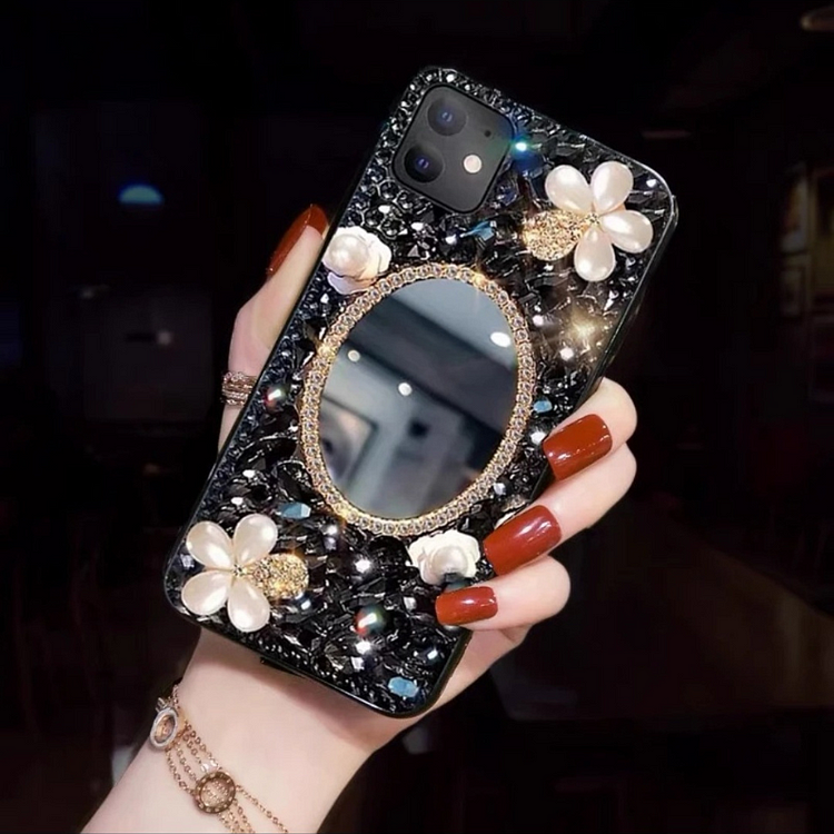 Luxurious Pearl Flowers Mirror Phone Case