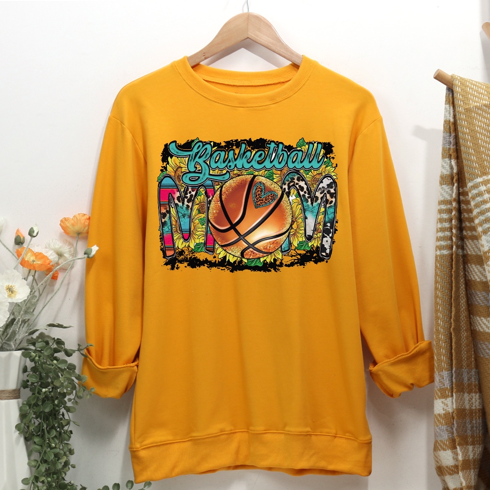Western style basketball mom Women Casual Sweatshirt-Guru-buzz