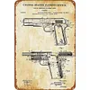 Colt 1911 brevet d&rsquo;arme &agrave; feu - Panneaux en &eacute;tain m&eacute;tallique(20*30cm/30*40cm)