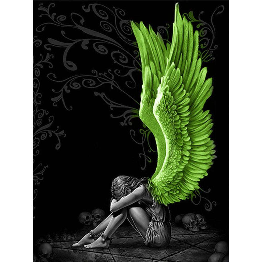 

Green Wings Angel - Round Drill Diamond Painting - 30*40CM, 501 Original