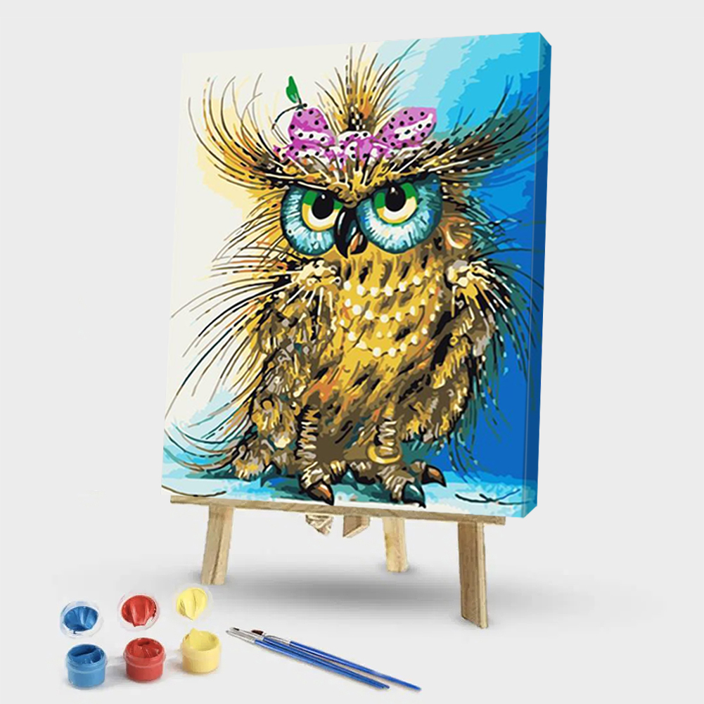 

40*50CM - Paint By Numbers - Owl with Headdress, 501 Original