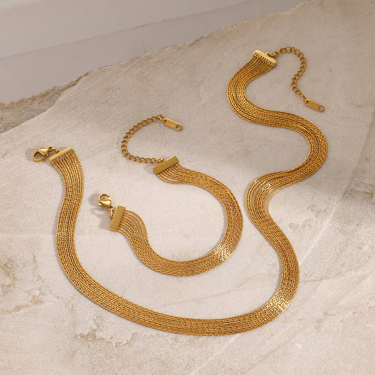 Jie Ding Stainless Steel Multi-Layer Stacking Bracelet Niche Tassel Bracelet Titanium Steel Hand Jewelry