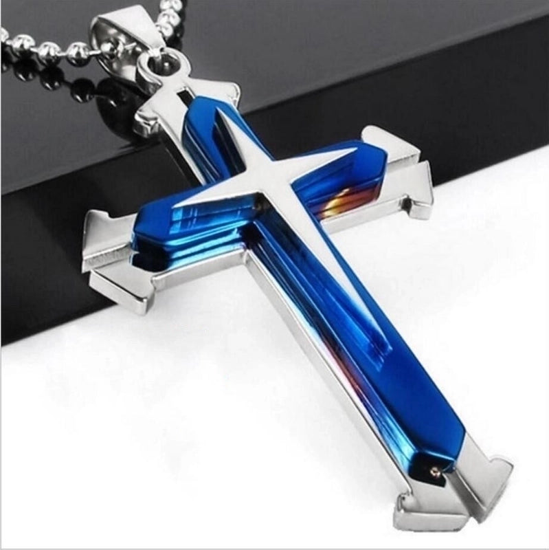 Hip-hop Retro Cross Metal Plating Gold Plated Men’s Pendant Necklace
